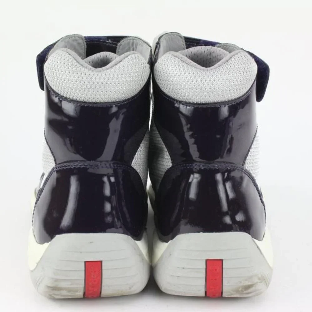 Prada Men's 10 US Cup Patent Leather Vernice Bike Sneaker 4T0341